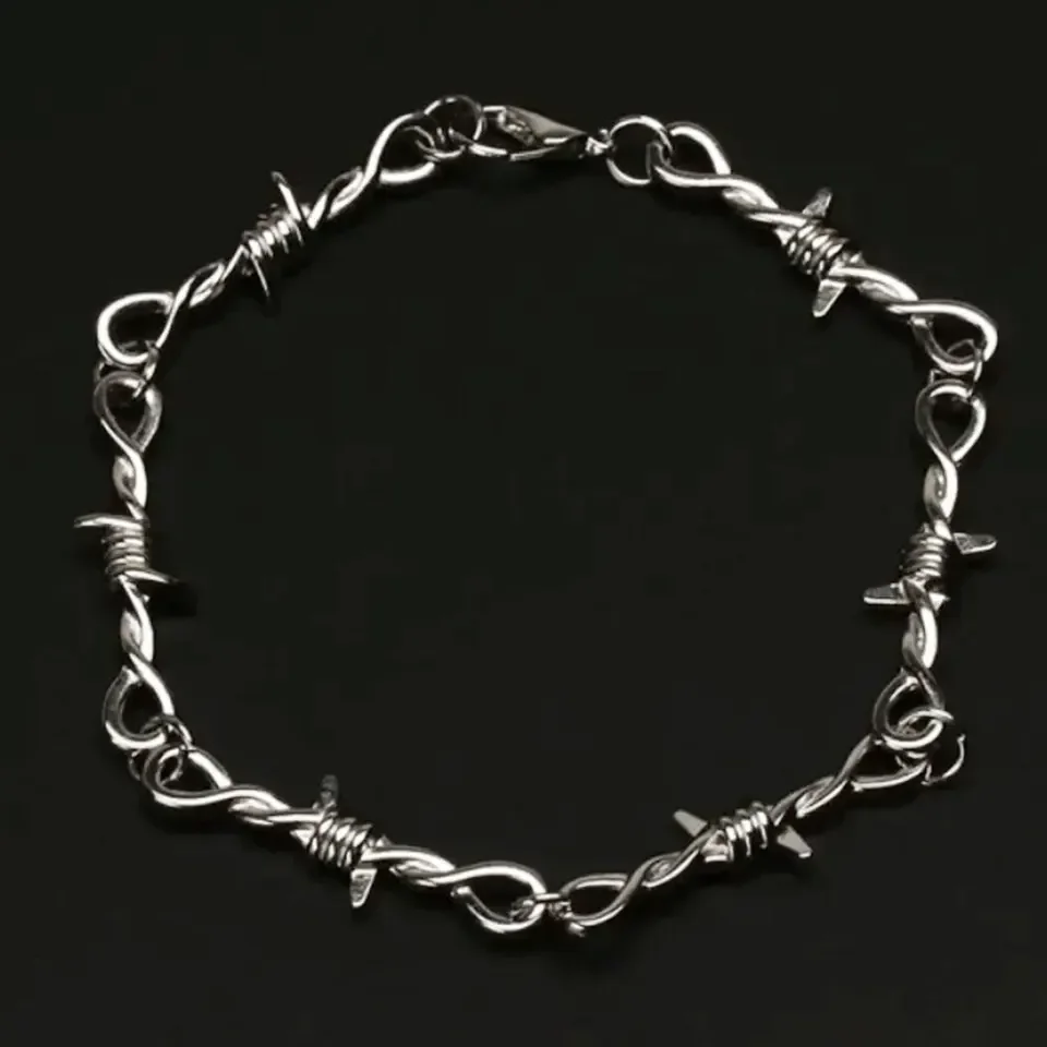 Gothic Bracelet Barbed Wire Chain Bracelets for Men Women Cuban Link Bracelet Adjustable Punk Emo Style Jewelry
Gothic Bracelet Barbed Wire Chain Bracelets for Men Women Cuban Link Bracelet Adjustable Punk Emo Style Jewelry