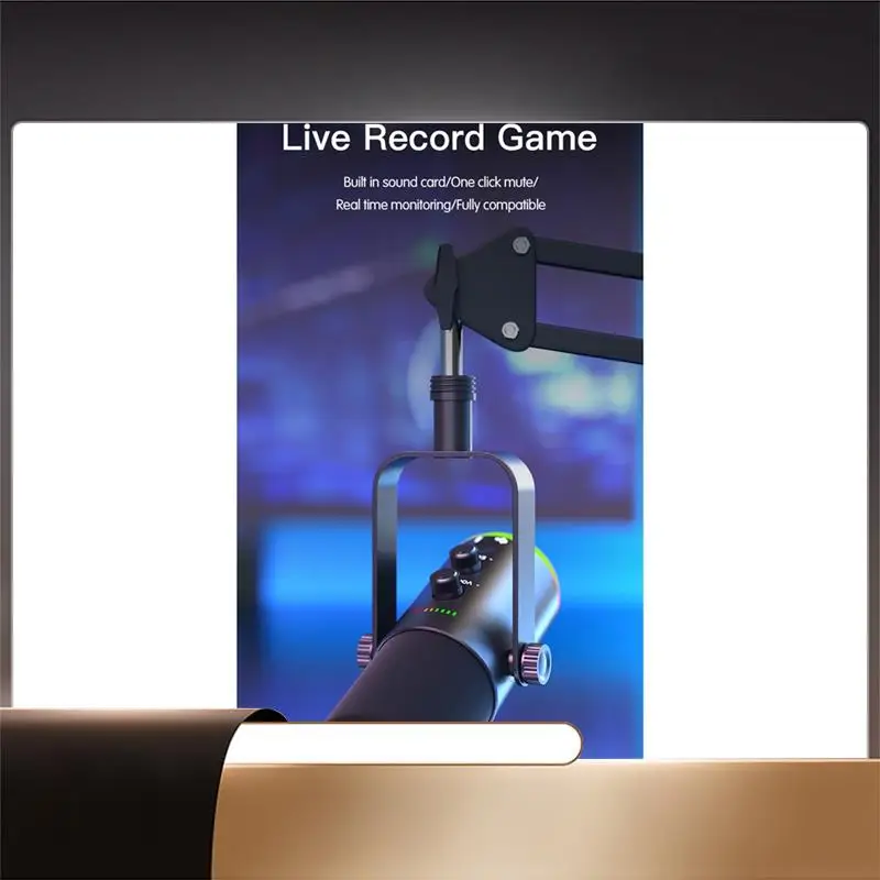 USB Dynamic Microphone RGB Gaming Microphone Computer Condenser MIC For Podcast Gaming Live Streaming-X64A
USB Dynamic Microphone RGB Gaming Microphone Computer Condenser MIC For Podcast Gaming Live Streaming-X64A