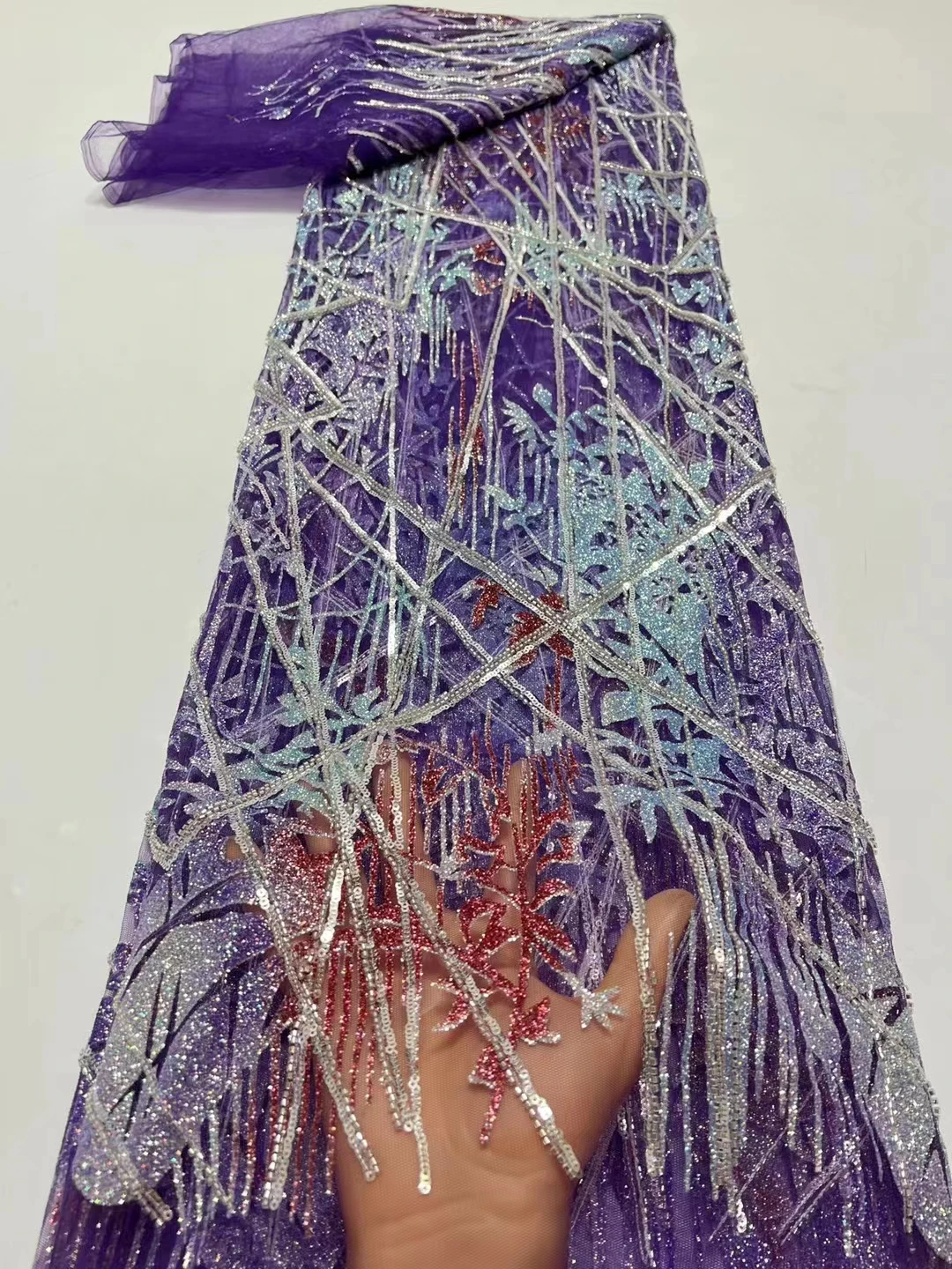 High Quality African Embroidery Beaded Lace Fabric Nigerian Sequins Lace Fabric For Wedding Party Sewing Material Dress
High Quality African Embroidery Beaded Lace Fabric Nigerian Sequins Lace Fabric For Wedding Party Sewing Material Dress