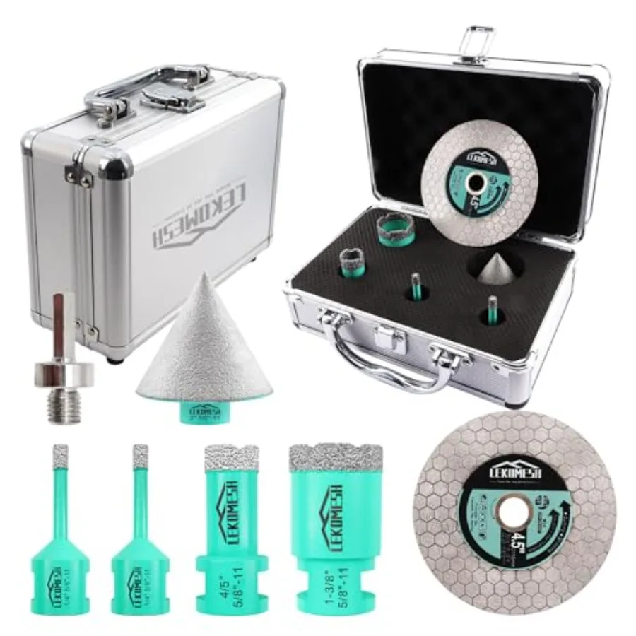 Tile Hole Saw Kit for Porcelain Tile - 6/6/20/35+50mm Chamfer Bit+Adapter+Tile Blade Tile Hole Saw Kit Diamond Precision Cuttin
Tile Hole Saw Kit for Porcelain Tile - 6/6/20/35+50mm Chamfer Bit+Adapter+Tile Blade Tile Hole Saw Kit Diamond Precision Cuttin
