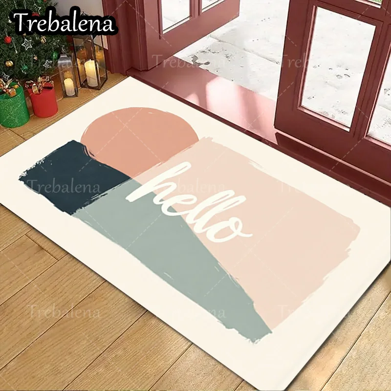 1pc Welcome Door Mat Modern Abstract Color Block Hello Welcome Mat for Home Entryway Decor 
1pc Welcome Door Mat Modern Abstract Color Block Hello Welcome Mat for Home Entryway Decor