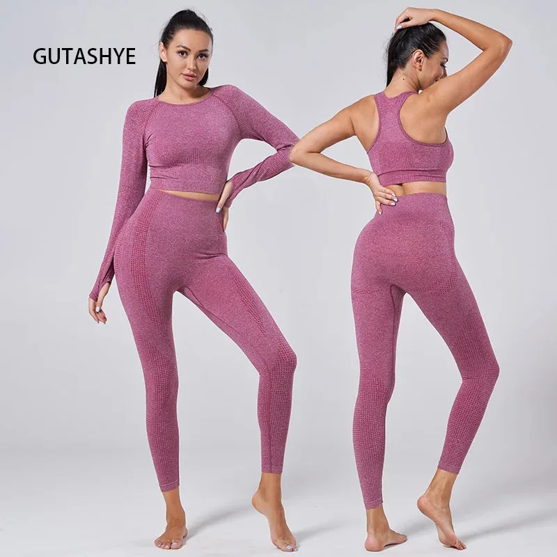 5pcs Seamless Women Yoga Set Workout Sportswear Gym Clothing Fitness Long Sleeve Crop Top High Waist Leggings Sports Suits
5pcs Seamless Women Yoga Set Workout Sportswear Gym Clothing Fitness Long Sleeve Crop Top High Waist Leggings Sports Suits