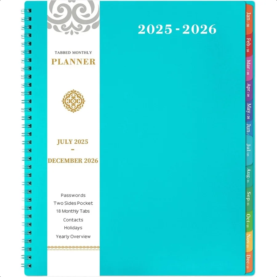 Monthly 20252026 Calendar 20252026 JUL 2025 DEC 2026 9" x 11" 18 Monthly with Tabs Pocket Label Contacts and Passwords TwinW
Monthly 20252026 Calendar 20252026 JUL 2025 DEC 2026 9" x 11" 18 Monthly with Tabs Pocket Label Contacts and Passwords TwinW