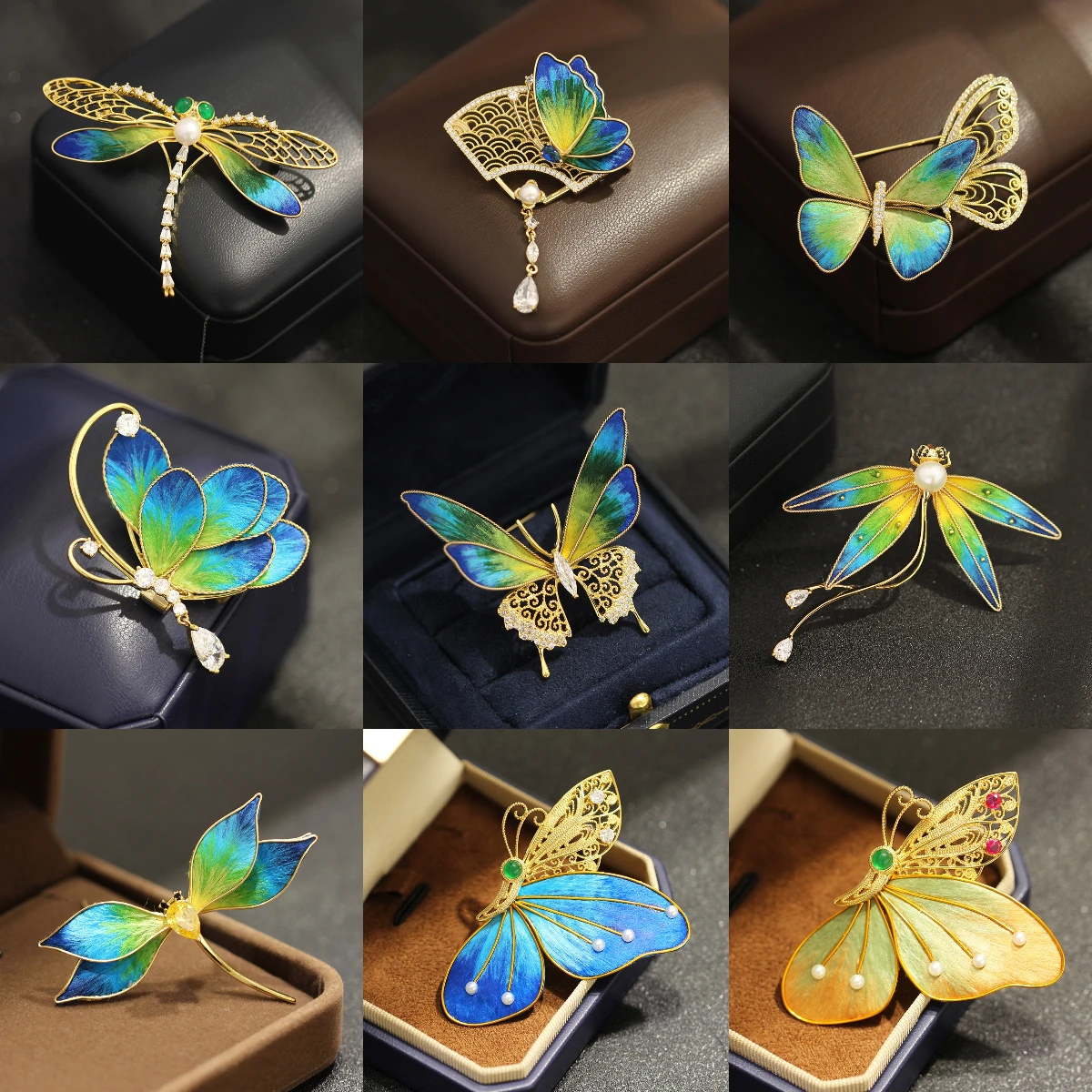 Tri color gradient insect pin decoration, Chinese intangible cultural heritage velvet flower dragonfly butterfly brooch
Tri color gradient insect pin decoration, Chinese intangible cultural heritage velvet flower dragonfly butterfly brooch
