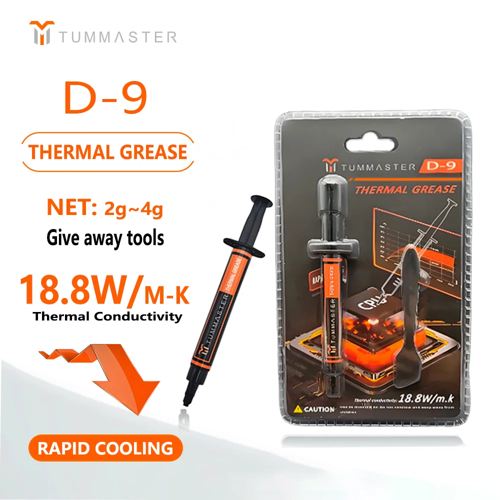 Термопаста для процессора TUMMASTER, термопаста с высокой теплопроводностью, 18,8 Вт/м-к, подходит для чехлов для игровых ПК PS5
Термопаста для процессора TUMMASTER, термопаста с высокой теплопроводностью, 18,8 Вт/м-к, подходит для чехлов для игровых ПК PS5