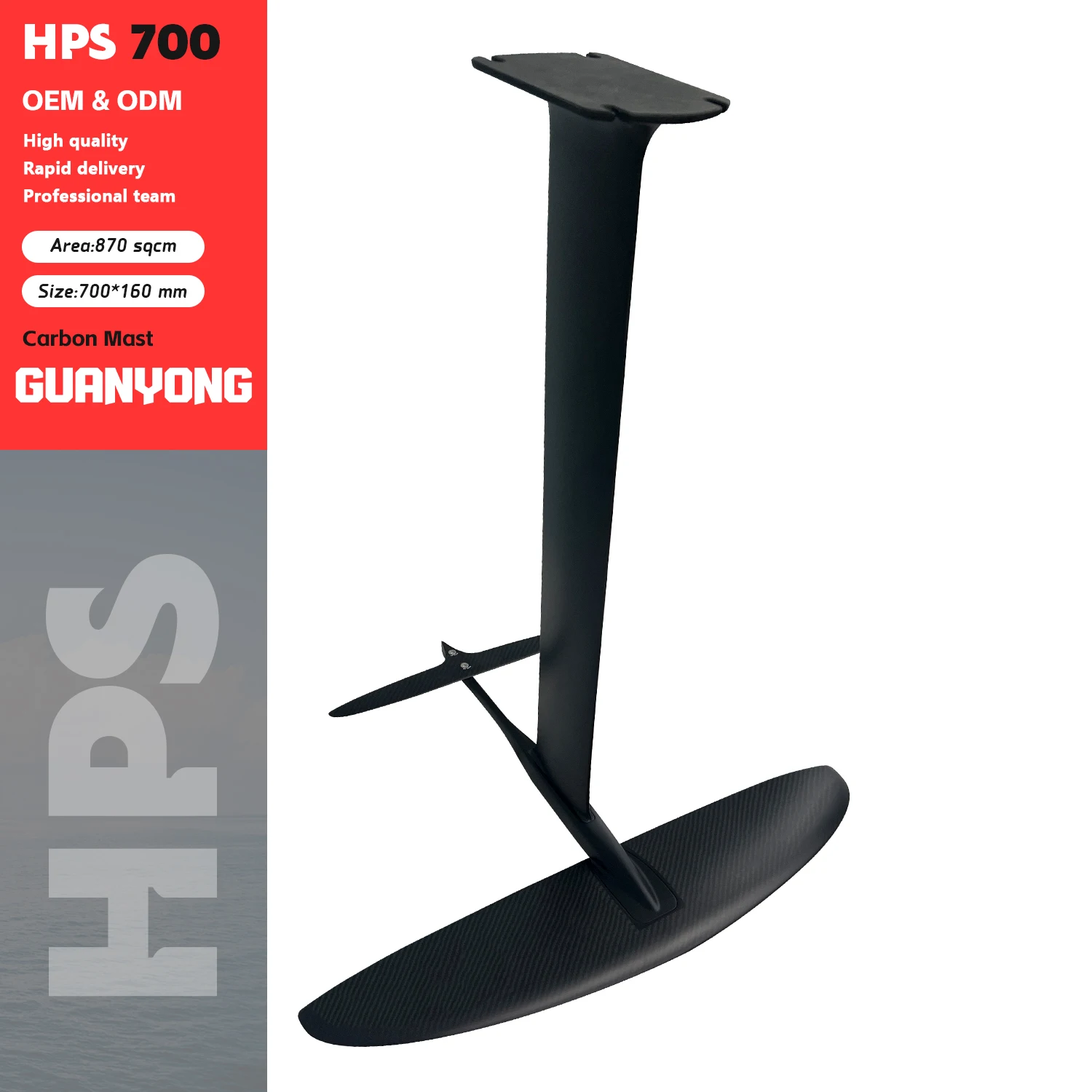 GY-HPS700 Carbon Fiber Hydrofoil Board Wing 870 Sqcm Standing Paddle Board SUP Kite Surfing Equipment
GY-HPS700 Carbon Fiber Hydrofoil Board Wing 870 Sqcm Standing Paddle Board SUP Kite Surfing Equipment