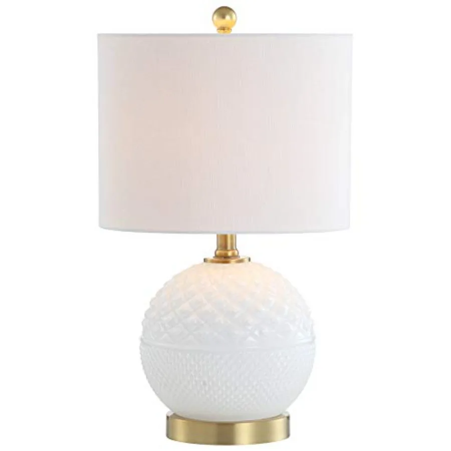 20.5" White/Brass Gold Glass/Metal Table Lamp, Contemporary Hobnail Texture Globe Lamp with White Linen Shade for Living Room B
20.5" White/Brass Gold Glass/Metal Table Lamp, Contemporary Hobnail Texture Globe Lamp with White Linen Shade for Living Room B