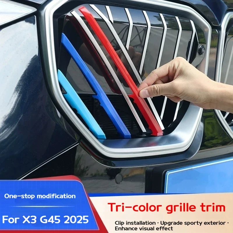 For BMW X3 G45 2025 3Pcs Three-color buckle Front Grill Grille Bar Strip Buckle Covers Decoration Car Exterior Accessories
For BMW X3 G45 2025 3Pcs Three-color buckle Front Grill Grille Bar Strip Buckle Covers Decoration Car Exterior Accessories