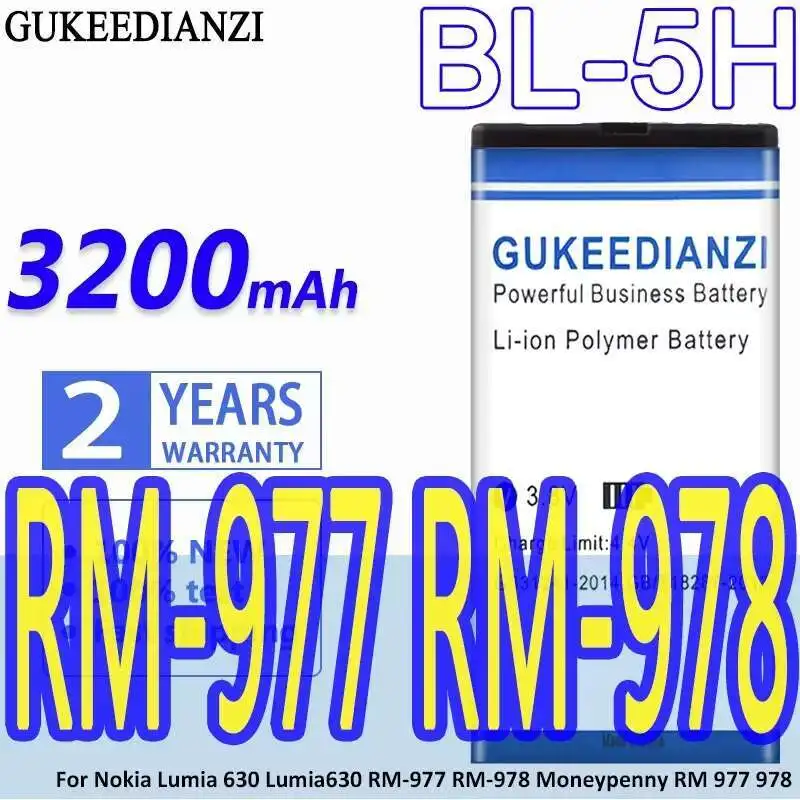 High Performance BL-5H 3200mAh Mobile Phone Battery For Nokia Lumia 630 Lumia630 RM-977 RM-978 Moneypenny RM 977 978 BL 5H
High Performance BL-5H 3200mAh Mobile Phone Battery For Nokia Lumia 630 Lumia630 RM-977 RM-978 Moneypenny RM 977 978 BL 5H