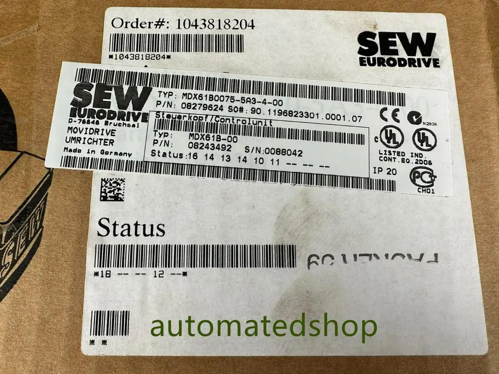 MDX61B0075-5A3-4-00 SEW 7.5KW преобразователь частоты, совершенно новый fedex или DHL
MDX61B0075-5A3-4-00 SEW 7.5KW преобразователь частоты, совершенно новый fedex или DHL