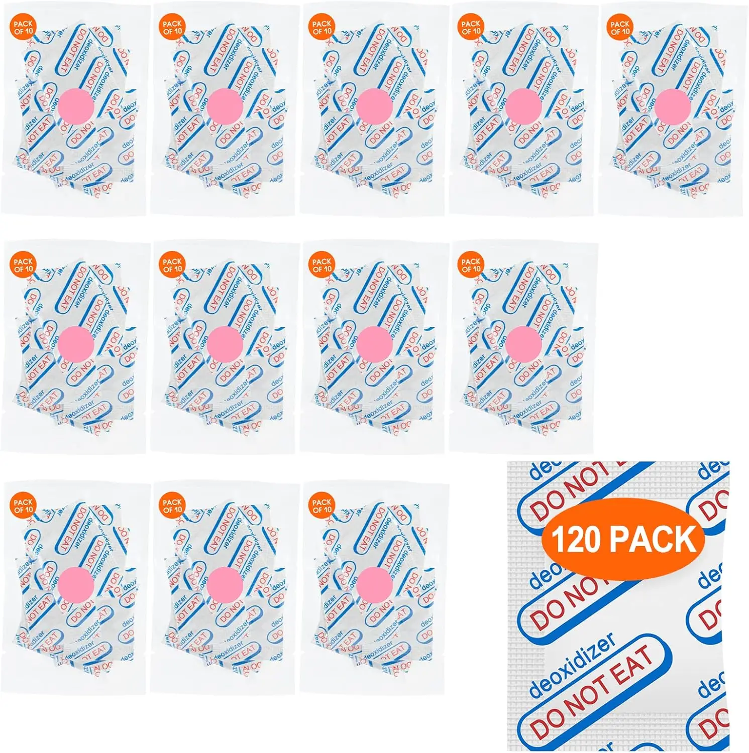 120 Packs 500CC Food Grade Oxygen Absorbers for Long Term Storage, Works in Mylar Bags, Mason Jars, Vacuum Bags
120 Packs 500CC Food Grade Oxygen Absorbers for Long Term Storage, Works in Mylar Bags, Mason Jars, Vacuum Bags