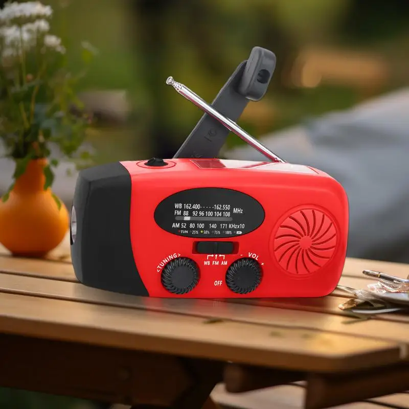 Crank Weather Radio Camping Radio Reading Light Headphone Jack Solar Panel Survival Gear for Wilderness Camping Disaster Trip
Crank Weather Radio Camping Radio Reading Light Headphone Jack Solar Panel Survival Gear for Wilderness Camping Disaster Trip