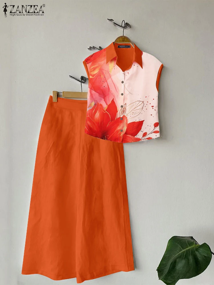 2024 ZANZEA Summer Elegant Short Sleeve Floral Blouse Pant Sets Fashion 2PCS Woman Outfits Casual Printed Matching Sets Oversize
2024 ZANZEA Summer Elegant Short Sleeve Floral Blouse Pant Sets Fashion 2PCS Woman Outfits Casual Printed Matching Sets Oversize