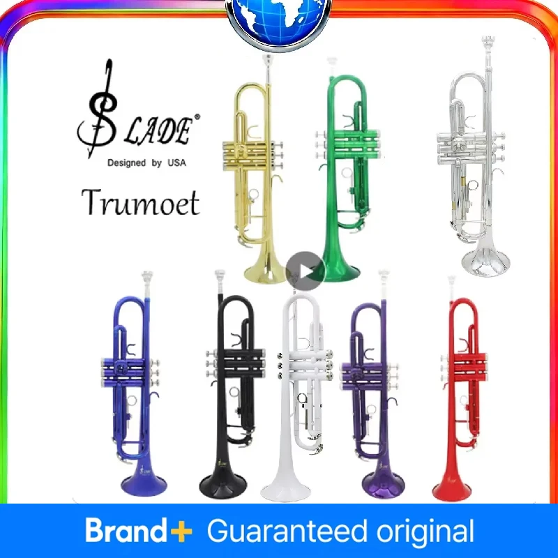 SLADE Многоцветная плоская труба Bb/B Профессиональный духовой инструмент из латуни с поршнем Монеля и аксессуарами
SLADE Многоцветная плоская труба Bb/B Профессиональный духовой инструмент из латуни с поршнем Монеля и аксессуарами