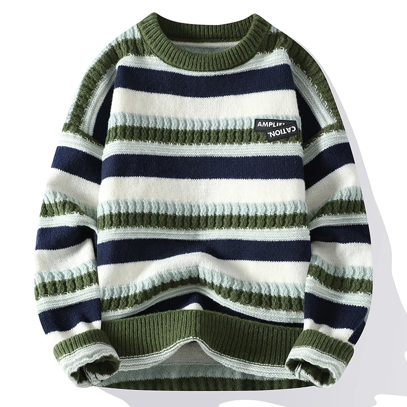 2023 New Winter High End Thick Warm Cashmere Sweater Men Tops Casual Mens Sweaters Loose Striped Pullover Men Fashion Knitwear
2023 New Winter High End Thick Warm Cashmere Sweater Men Tops Casual Mens Sweaters Loose Striped Pullover Men Fashion Knitwear