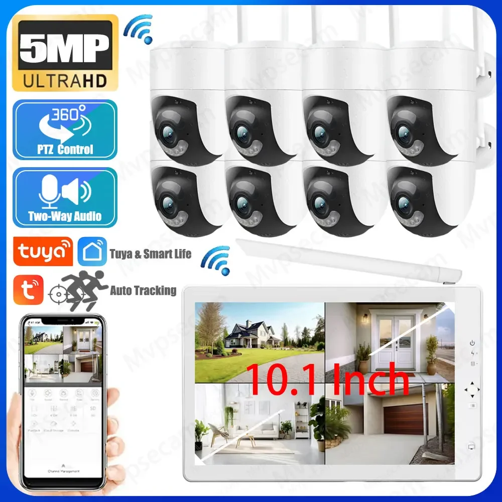 Tuya Smart Life 10.1 Inch LCD Screen 8CH 5MP Auto Tracking Camera Video Surveillance NVR Kit Wireless WIFI CCTV Security System
Tuya Smart Life 10.1 Inch LCD Screen 8CH 5MP Auto Tracking Camera Video Surveillance NVR Kit Wireless WIFI CCTV Security System