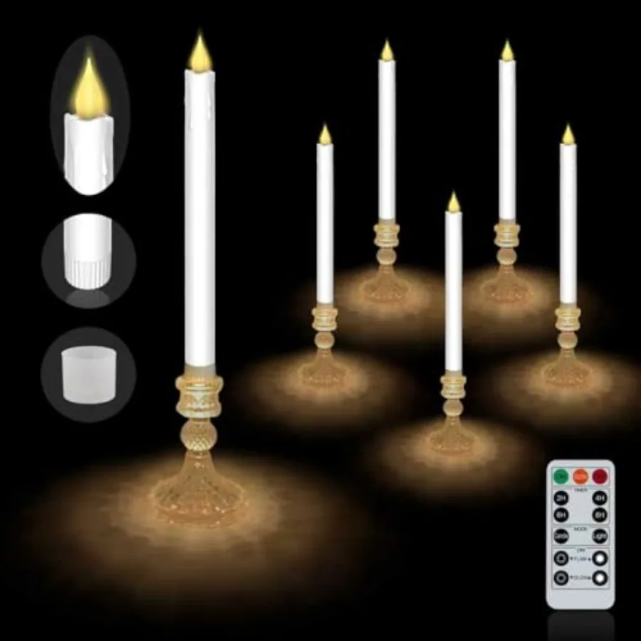 Flameless LED Taper Candles Wish Illuminated Holder-Glass Candle Holder Remote Timer 2AA Battery Operated 500+ Hours for Thanks
Flameless LED Taper Candles Wish Illuminated Holder-Glass Candle Holder Remote Timer 2AA Battery Operated 500+ Hours for Thanks