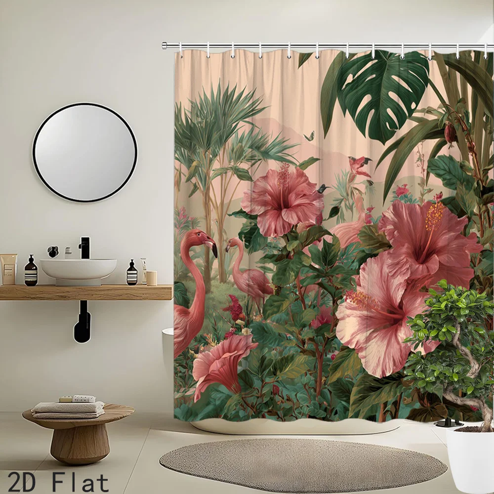 Tropical Botanical Flamingo Floral Shower Curtain Jungle Print Waterproof Bathroom Decor Accessories
Tropical Botanical Flamingo Floral Shower Curtain Jungle Print Waterproof Bathroom Decor Accessories