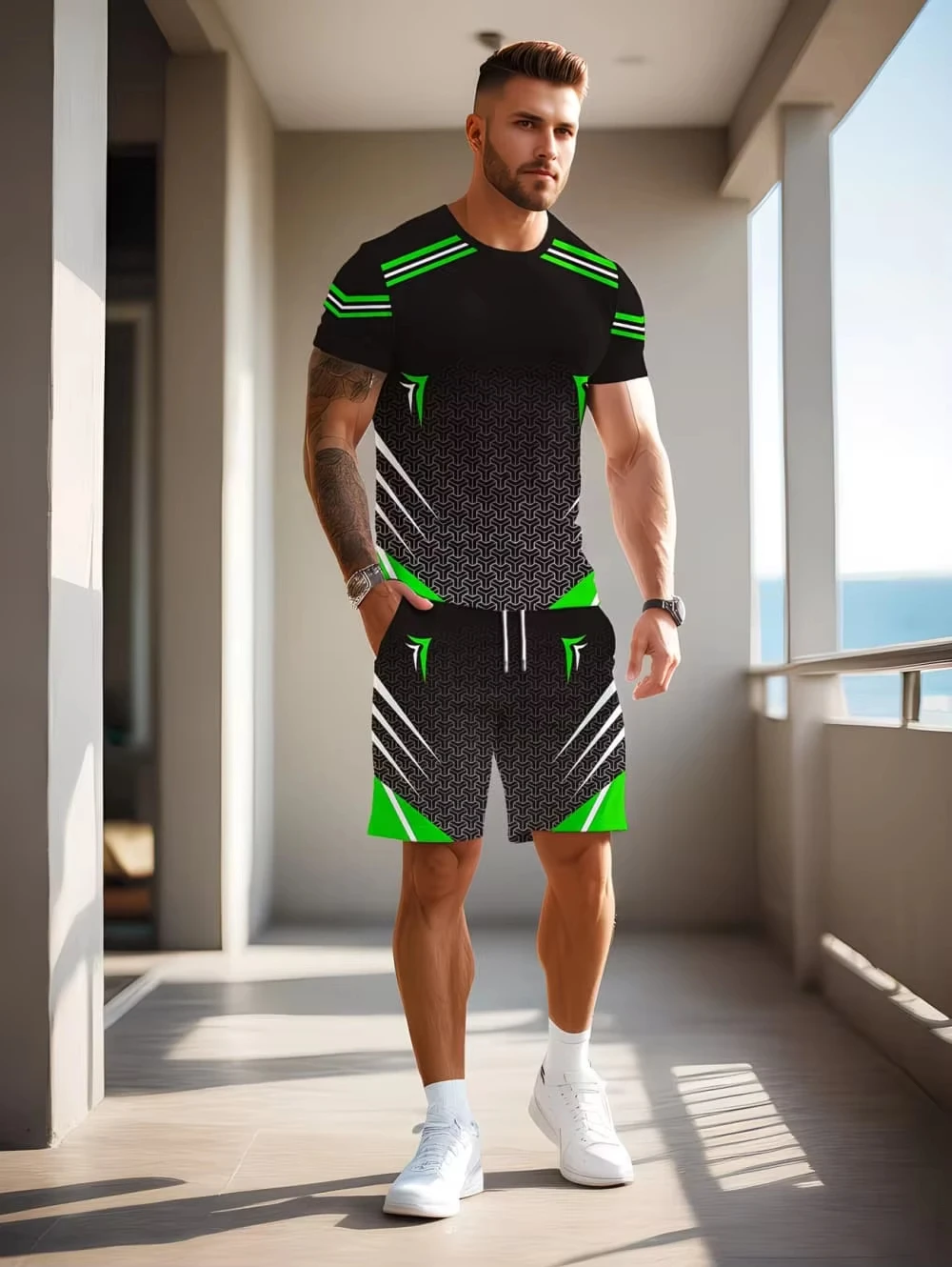 Men's Clothing Short-Sleeve Set Irregular 3D Print Pattern Summer Casual Regular Fit T-Shirt Quick-Dry Stretchy Sport Clothes
Men's Clothing Short-Sleeve Set Irregular 3D Print Pattern Summer Casual Regular Fit T-Shirt Quick-Dry Stretchy Sport Clothes