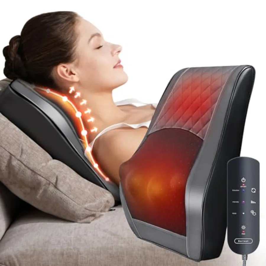 Back massager with heat: 3D kneading massage pillow for back, neck, shoulder, leg pain reliefdeep tissue therapy, black fabric,
Back massager with heat: 3D kneading massage pillow for back, neck, shoulder, leg pain reliefdeep tissue therapy, black fabric,
