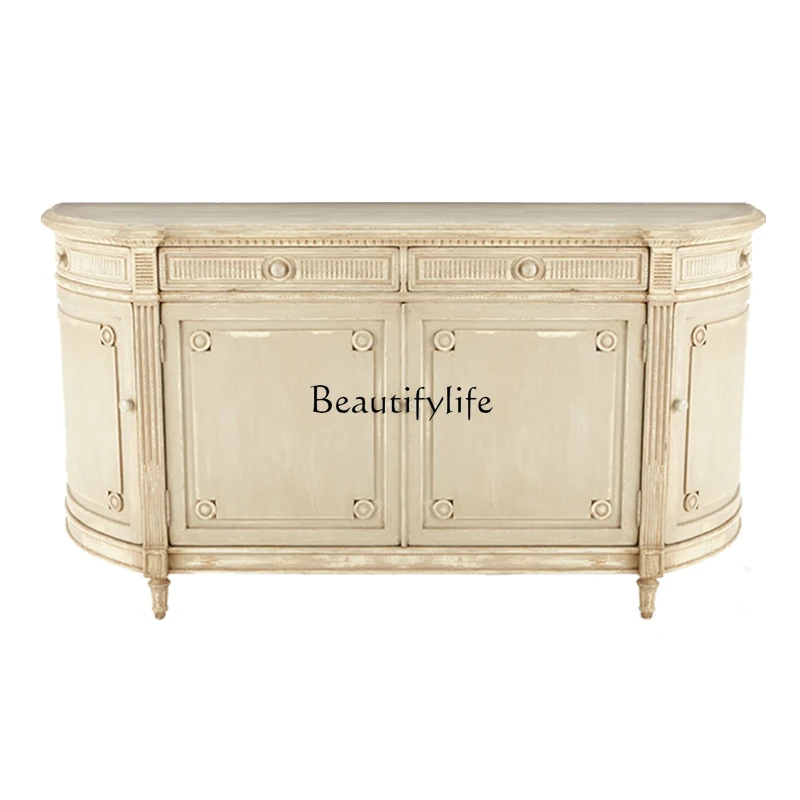 American antique white porch, living room pastoral porch, partition all solid wood, foyer side table decorative locker
American antique white porch, living room pastoral porch, partition all solid wood, foyer side table decorative locker