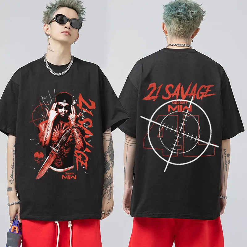 Rapper 21 Savage Music Album printed t shirt men women Fashionable casual cotton T-shirt Oversized O-Neck short sleeves tees
Rapper 21 Savage Music Album printed t shirt men women Fashionable casual cotton T-shirt Oversized O-Neck short sleeves tees