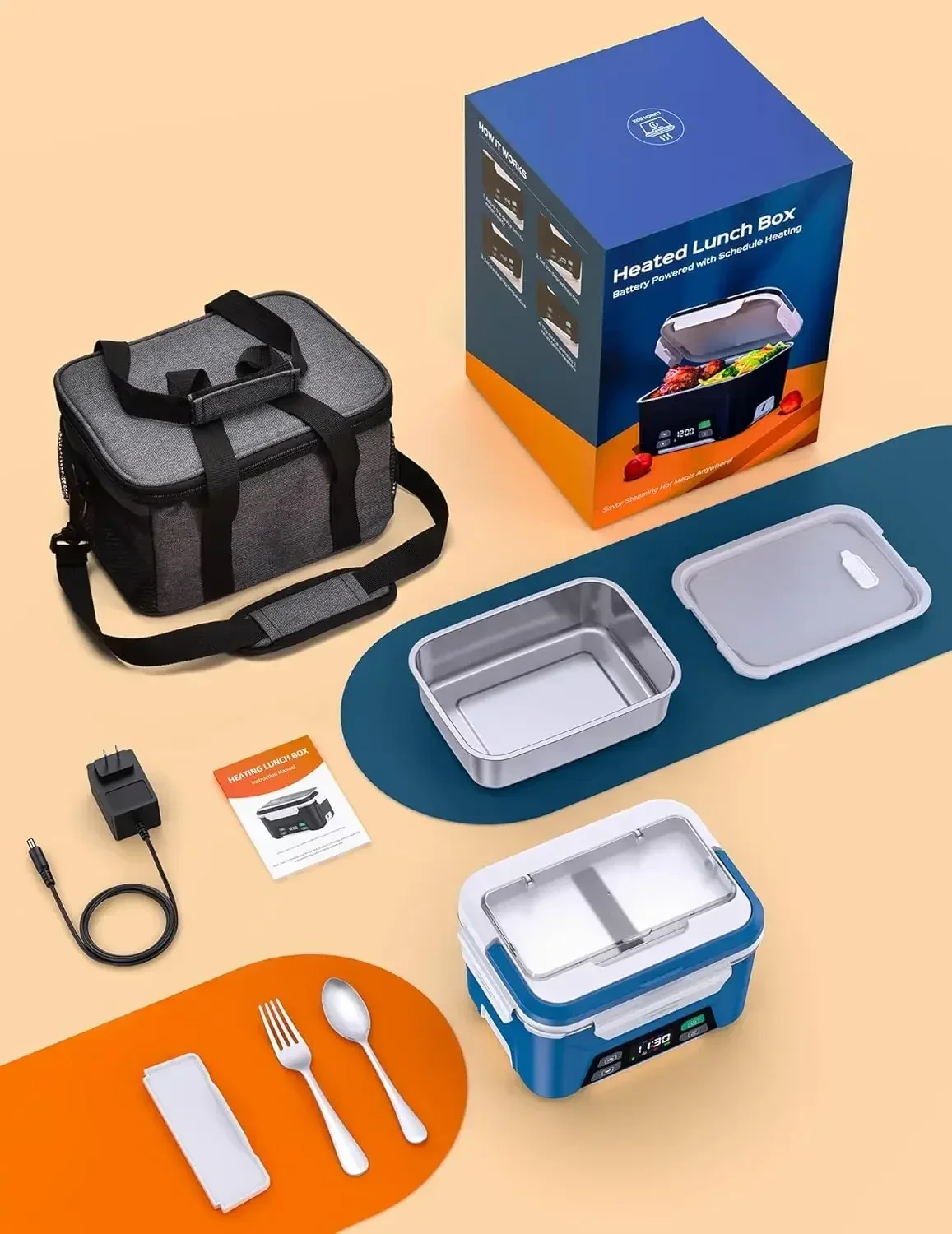 Cordless Electric Lunch Box for Adults, Heated Lunch Box Battery Powered with Automatic Heating, 5.5 Cups Portable Food Warmer
Cordless Electric Lunch Box for Adults, Heated Lunch Box Battery Powered with Automatic Heating, 5.5 Cups Portable Food Warmer