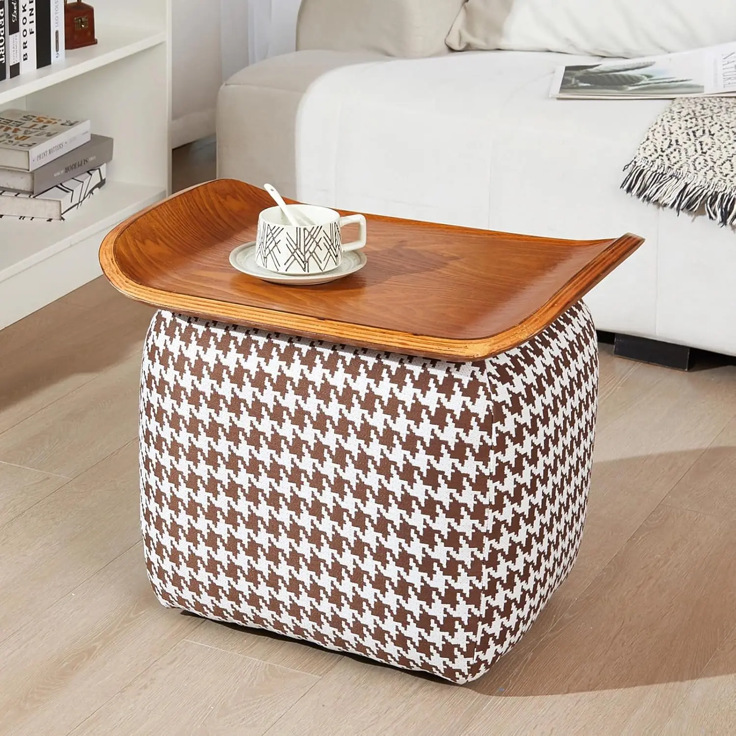 21" Square Storage Ottoman Coffee Table Flip-Top Solid Wood Houndstooth Fabric Living Room Bedroom Entryway Brown Customized
21" Square Storage Ottoman Coffee Table Flip-Top Solid Wood Houndstooth Fabric Living Room Bedroom Entryway Brown Customized