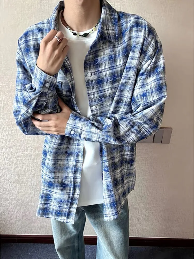 American Retro Blue Dyed Plaid Men's Summer Thin Lazy Style Shirt Cleanfit Jacket Long Sleeve Regular Length Button Closure
American Retro Blue Dyed Plaid Men's Summer Thin Lazy Style Shirt Cleanfit Jacket Long Sleeve Regular Length Button Closure