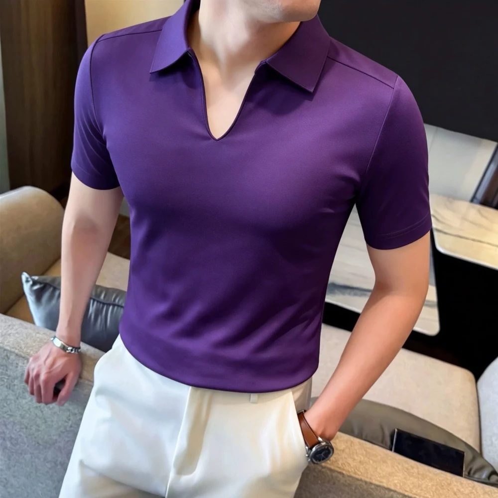 Men's Fashion Cotton POLO T-shirt Summer Casual V-Neck Breathable Slim Fit Man T Shirt All-Match Short Sleeve Men Polo Shirts
Men's Fashion Cotton POLO T-shirt Summer Casual V-Neck Breathable Slim Fit Man T Shirt All-Match Short Sleeve Men Polo Shirts