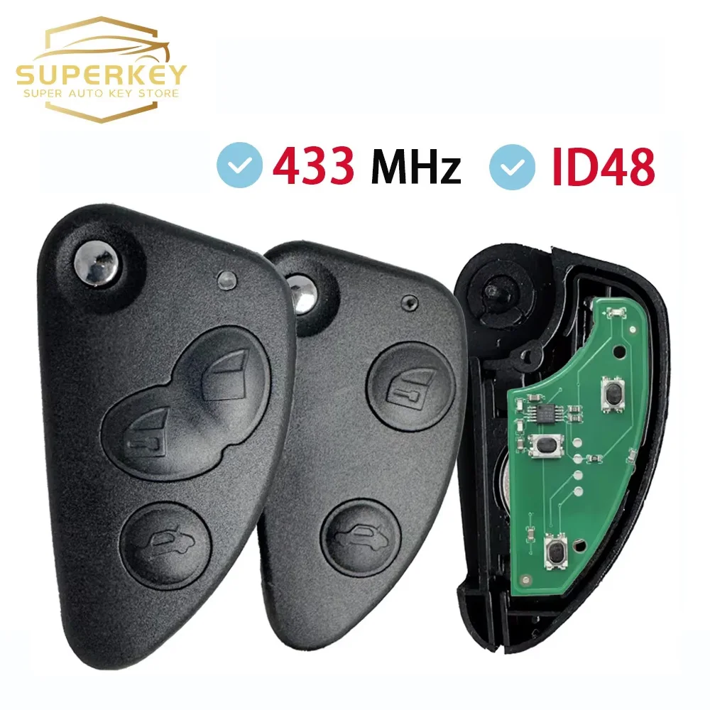 SUPERKEY FCCID 147 156 166 GT для Alfa Romeo, дистанционный брелок, необрезанный SIP22, лезвие 433 МГц ID48, сменный чип, откидной автомобильный ключ
SUPERKEY FCCID 147 156 166 GT для Alfa Romeo, дистанционный брелок, необрезанный SIP22, лезвие 433 МГц ID48, сменный чип, откидной автомобильный ключ
