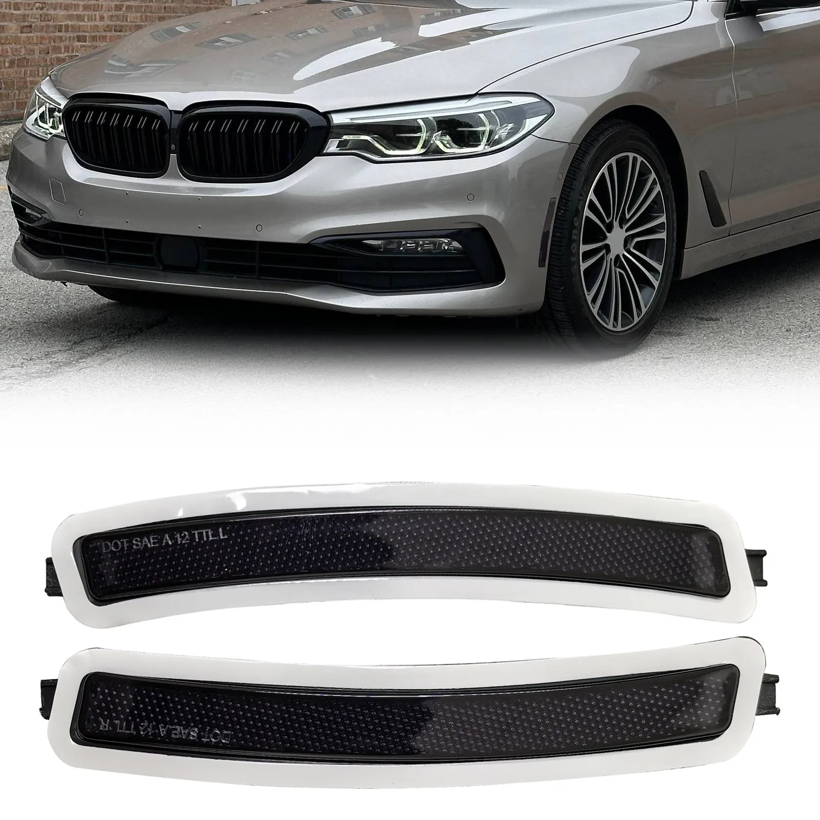 Для BMW 2017-2022 G30 530 540 550 M5: передний бампер, боковой габаритный фонарь-отражатель (дымчатый/желтый)
Для BMW 2017-2022 G30 530 540 550 M5: передний бампер, боковой габаритный фонарь-отражатель (дымчатый/желтый)