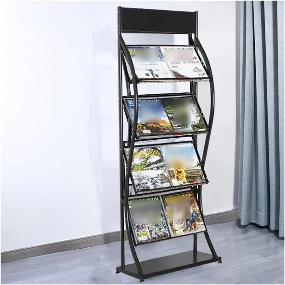 4-ярусная черная металлическая подставка для журналов, брошюр и выставочных материалов - высота 56,69 дюймов, размеры 19,69x12,60x56,69 дюймов
4-ярусная черная металлическая подставка для журналов, брошюр и выставочных материалов - высота 56,69 дюймов, размеры 19,69x12,60x56,69 дюймов