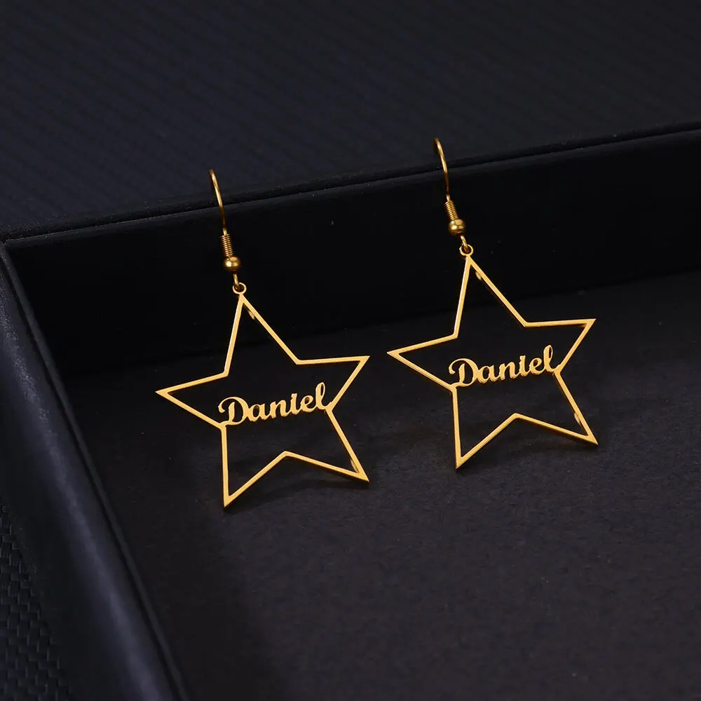 Custom Star Name Earrings For Women Stainless Steel Customized Drop Dangle Hanging Earring Female Personalized Ear Jewelry Gift
Custom Star Name Earrings For Women Stainless Steel Customized Drop Dangle Hanging Earring Female Personalized Ear Jewelry Gift