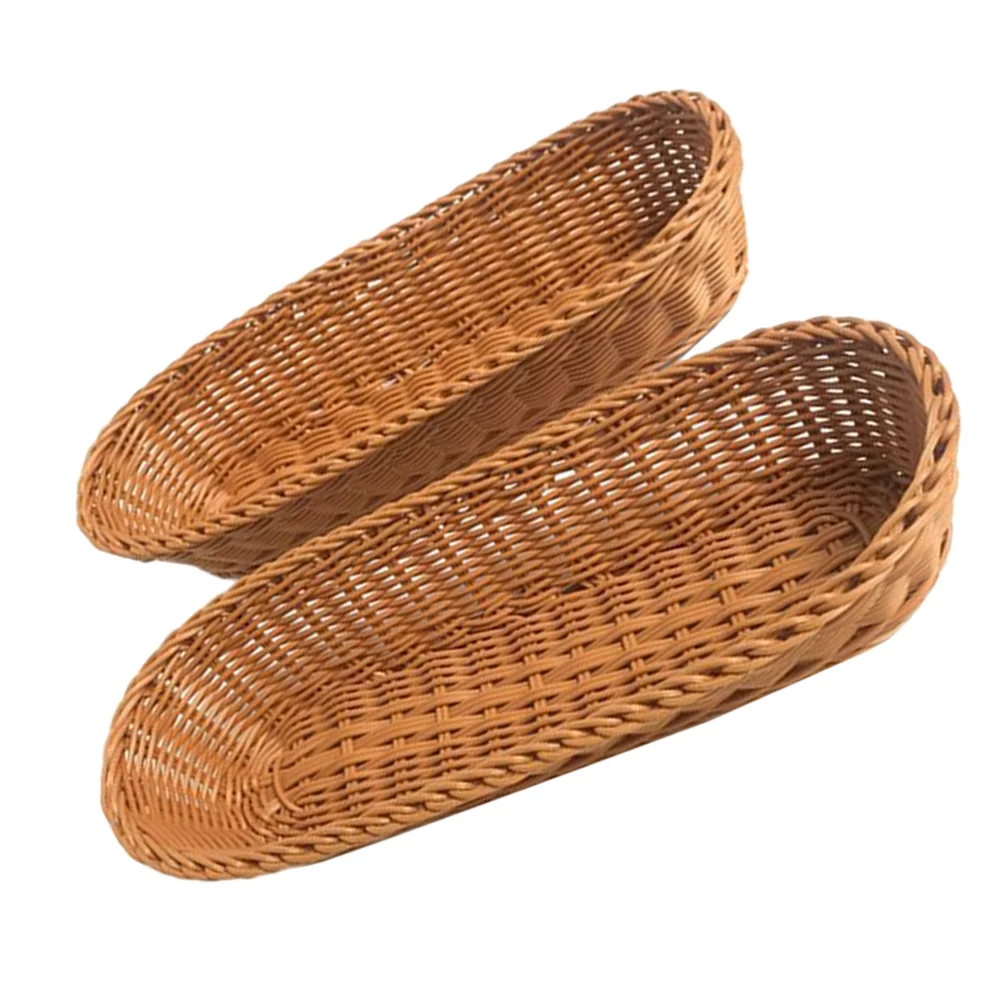 2 Pcs Bread Basket Veggie Baskets Rattan Imitation Woven Plastic Kitchen Container Snake Dried Fruit
2 Pcs Bread Basket Veggie Baskets Rattan Imitation Woven Plastic Kitchen Container Snake Dried Fruit