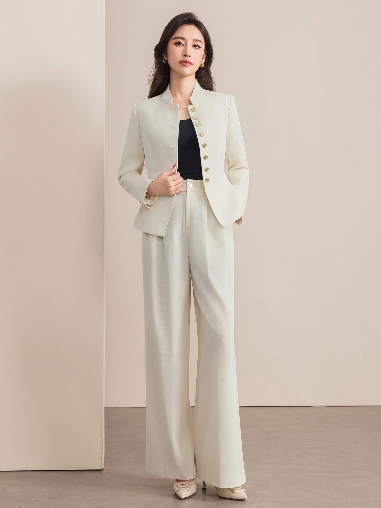 New Chinese Style Stand Collar Suit Set for Women Commute Formal High End Atmosphere Old Money Style West Coat Vinyl Fiber
New Chinese Style Stand Collar Suit Set for Women Commute Formal High End Atmosphere Old Money Style West Coat Vinyl Fiber