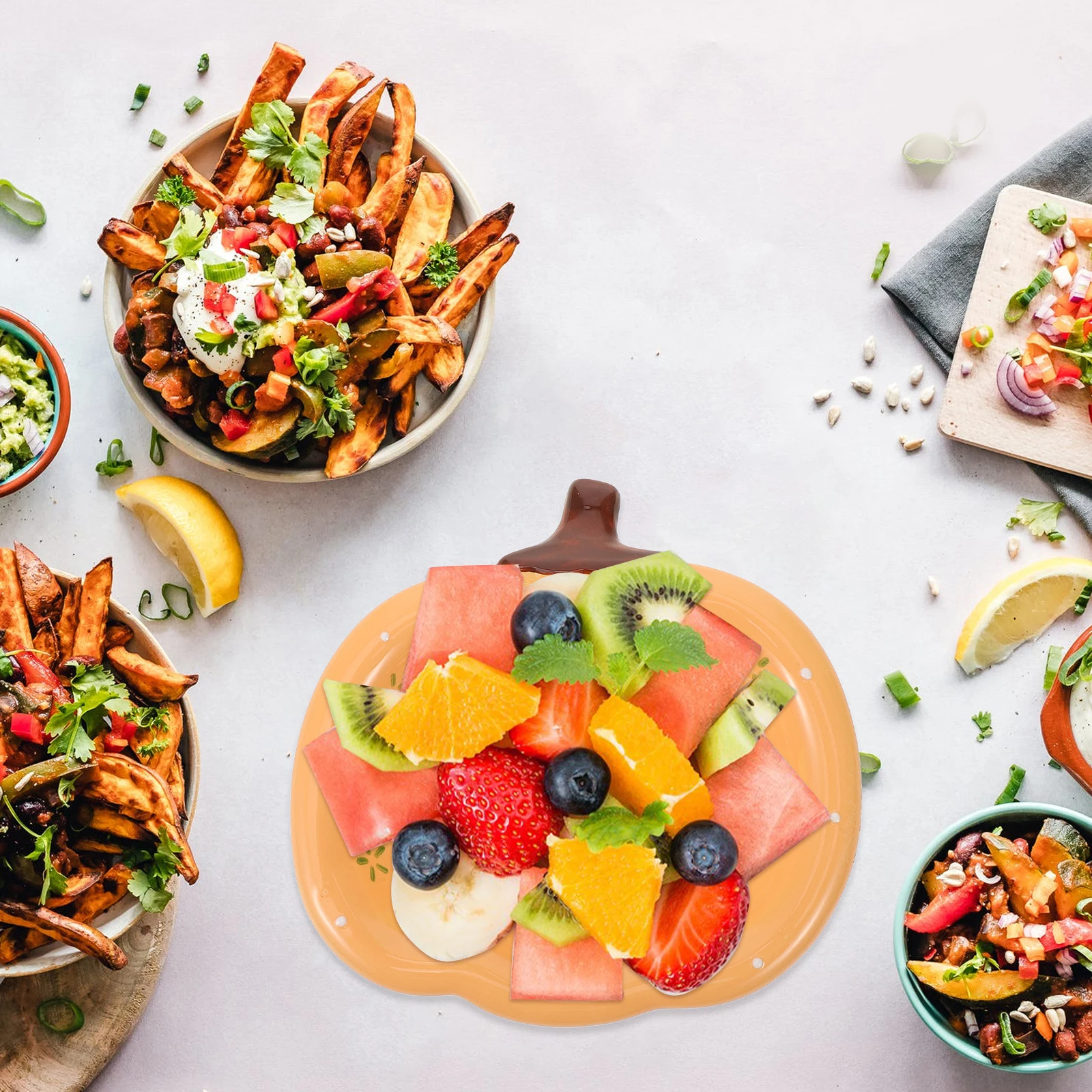 Pumpkin Shaped Fruit Plate Ceramic Decorative Serving Tray Multipurpose Snack Dessert Holder for Home Restaurant Hotel Use
Pumpkin Shaped Fruit Plate Ceramic Decorative Serving Tray Multipurpose Snack Dessert Holder for Home Restaurant Hotel Use