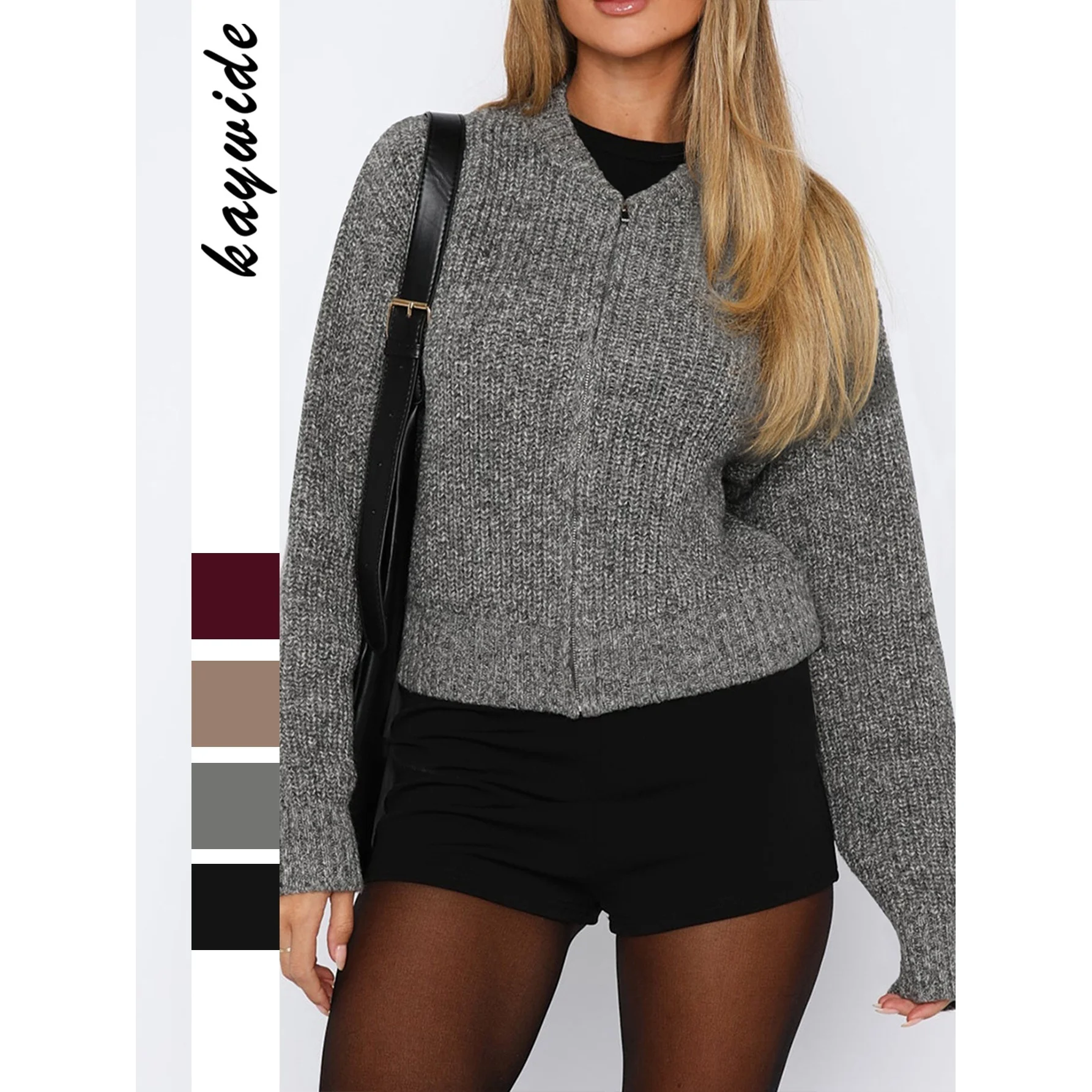 Casual Long Sleeve Sweater Inner Wear Knitted Women's Autumn Winter Thickened Zipper round Neck Short Style Independent Station
Casual Long Sleeve Sweater Inner Wear Knitted Women's Autumn Winter Thickened Zipper round Neck Short Style Independent Station