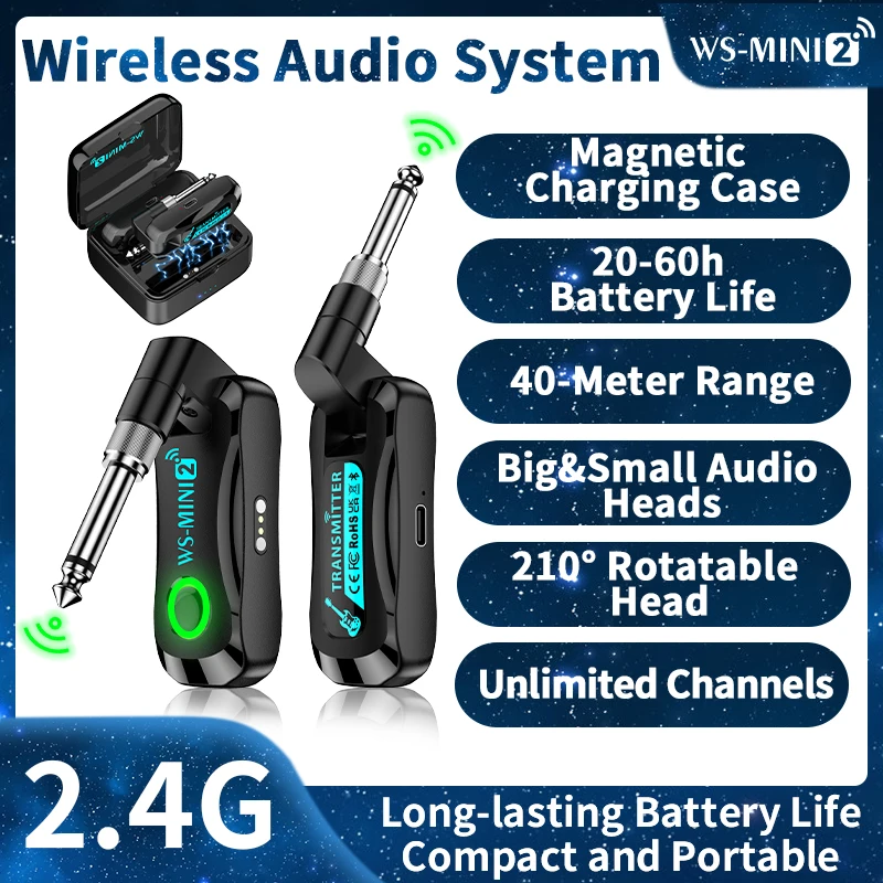 JAMJUM WS-MINI2 2.4G Wireless Audio Transceiver with Long Battery Life, Compact and Portable, MagneticCharging Case
JAMJUM WS-MINI2 2.4G Wireless Audio Transceiver with Long Battery Life, Compact and Portable, MagneticCharging Case