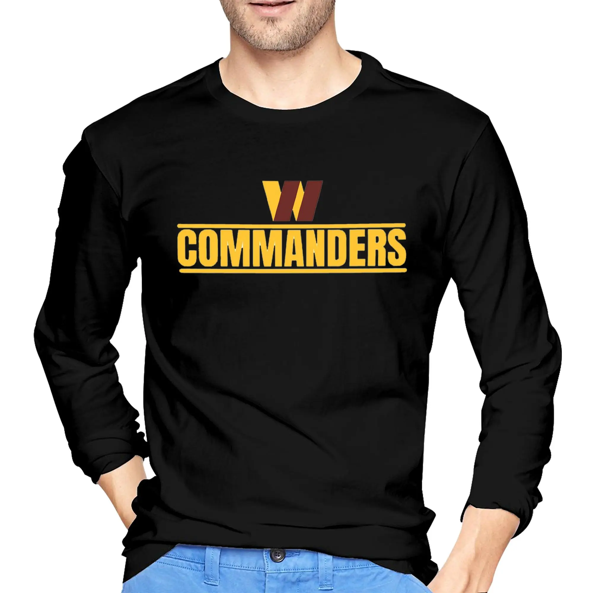 Мужская футболка с длинными рукавами Washington Commanders Football Team, модные футболки с круглым вырезом, весенне-осенние мужские топы 
Мужская футболка с длинными рукавами Washington Commanders Football Team, модные футболки с круглым вырезом, весенне-осенние мужские топы