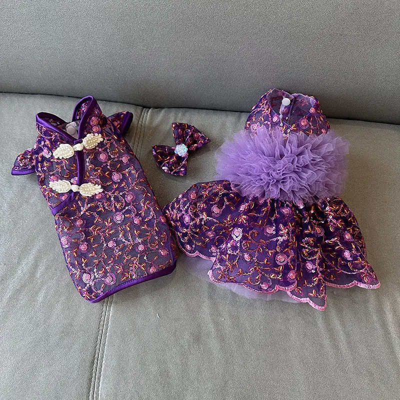Elegant Purple Handmade Embroidery Flower Princess Dress for Small Medium Dogs Fashion Pet Party Skirt for Puppy Cats
Elegant Purple Handmade Embroidery Flower Princess Dress for Small Medium Dogs Fashion Pet Party Skirt for Puppy Cats