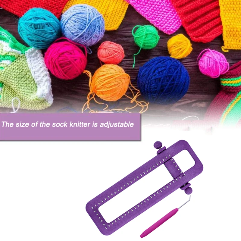 Rectangular loom hosiery knitter Adjustable sock loom kit DIY crochet hand knitting kit Purple
Rectangular loom hosiery knitter Adjustable sock loom kit DIY crochet hand knitting kit Purple
