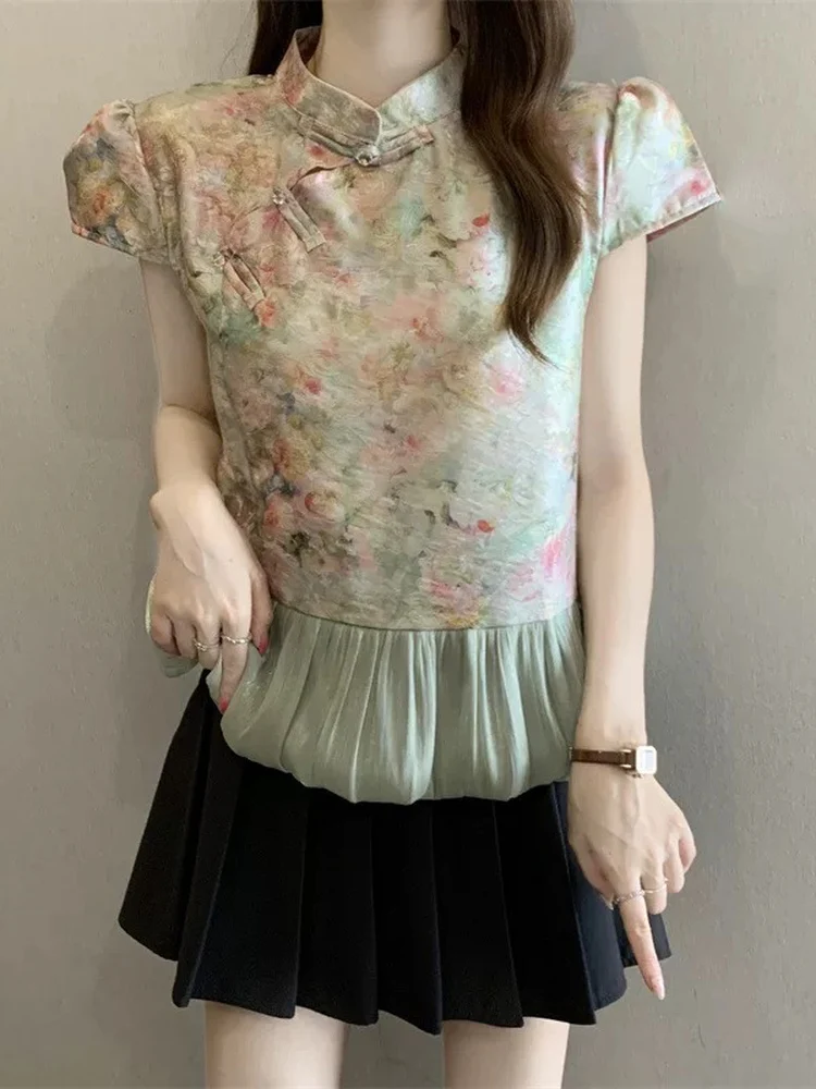 New Chinese Style Short Sleeve Shirt Women's Beautiful Button Shoulder Large Size Summer 2026 Commute Style Loose Fit Top
New Chinese Style Short Sleeve Shirt Women's Beautiful Button Shoulder Large Size Summer 2026 Commute Style Loose Fit Top