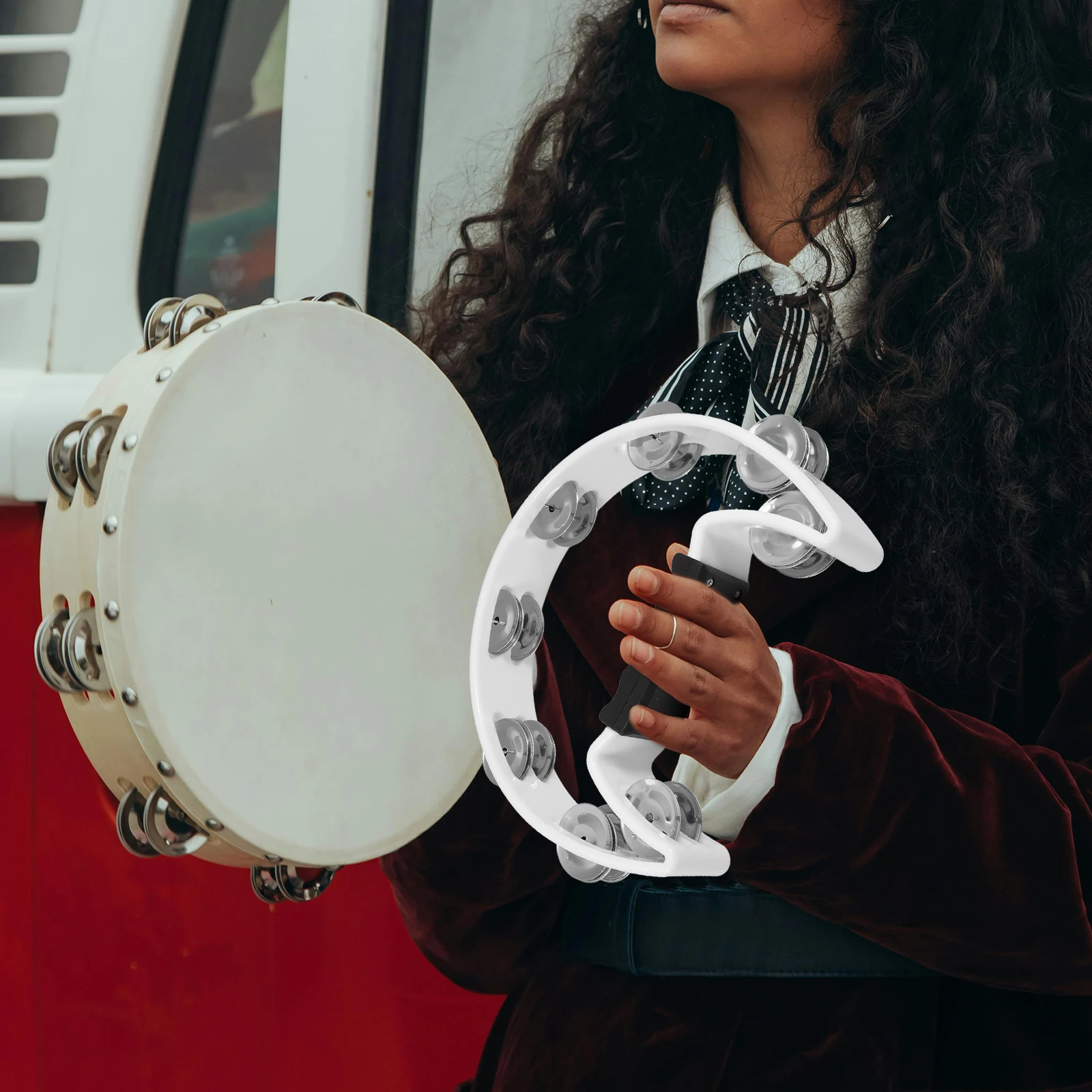 White Tambourine Bell Party KTV Bar Musical Educational Tambourine Instruments Fun Educational Toys Safe Metal
White Tambourine Bell Party KTV Bar Musical Educational Tambourine Instruments Fun Educational Toys Safe Metal