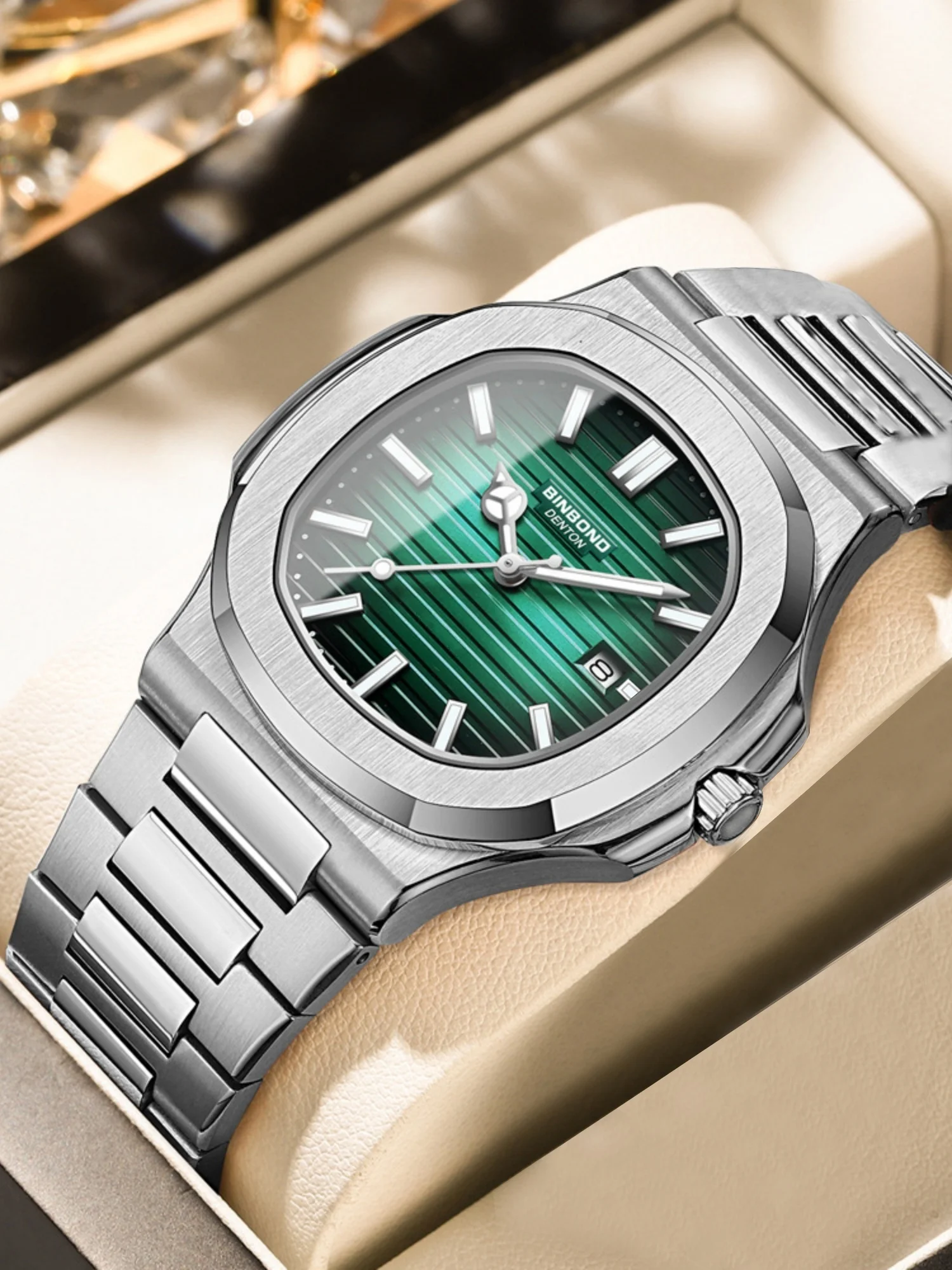 BINBOND Brand Business Men's Stainless Steel Quartz Wristwatch Back Light Complete Calendar Water-Resistance Birthday gift Box
BINBOND Brand Business Men's Stainless Steel Quartz Wristwatch Back Light Complete Calendar Water-Resistance Birthday gift Box