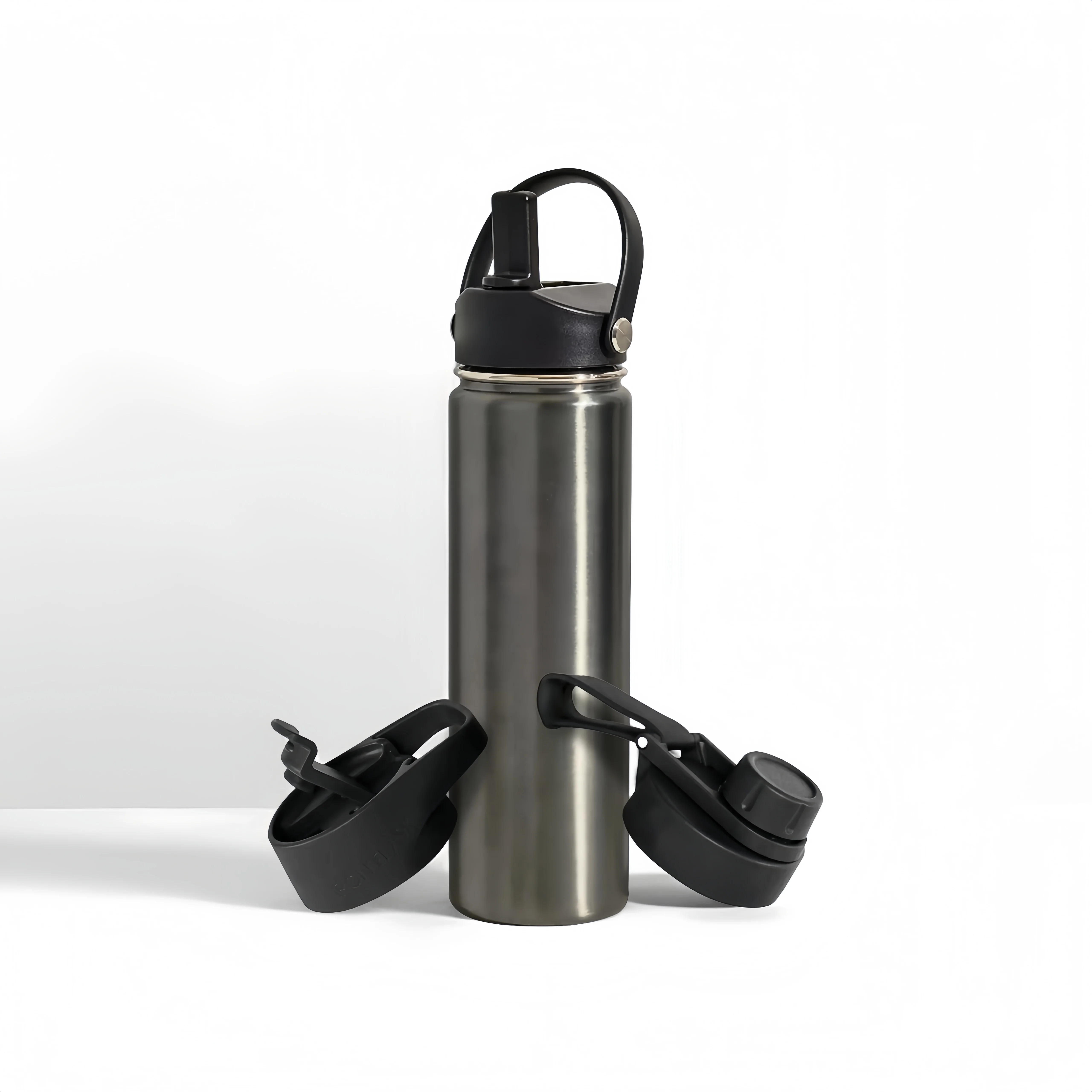 Metallic Black Water Bottle 2-Pack 22oz, Triple Lid Options for Drinking, Insulated Stainless Steel for Beverages
Metallic Black Water Bottle 2-Pack 22oz, Triple Lid Options for Drinking, Insulated Stainless Steel for Beverages