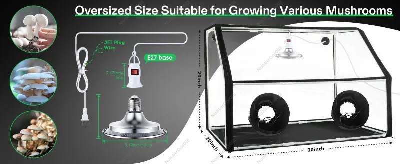 Палатка для выращивания грибов со светодиодной подсветкой Портативный набор для выращивания грибов Still Air Box
Палатка для выращивания грибов со светодиодной подсветкой Портативный набор для выращивания грибов Still Air Box