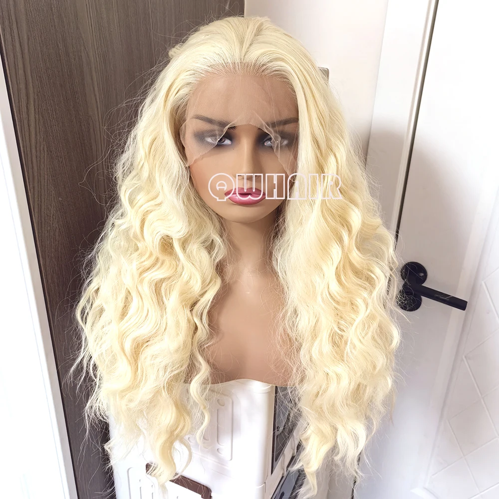 QW Synthetic Hair Water Wave 613 Blonde Soft Lace Front Wig For Women Hair Heat Resistant Fiber Cosplay Daily
QW Synthetic Hair Water Wave 613 Blonde Soft Lace Front Wig For Women Hair Heat Resistant Fiber Cosplay Daily