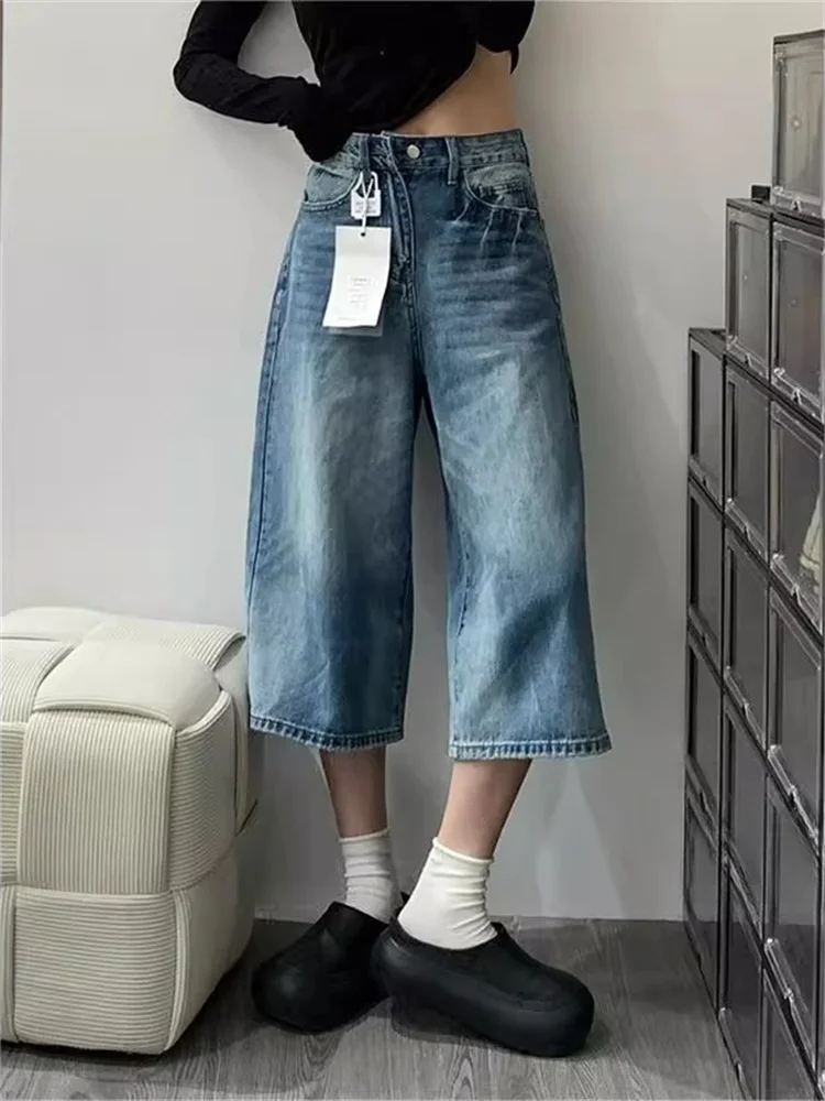 High Waist Wide Leg Jeans Retro American Style Seven-Foot Pants for plus Size Women Spring Thin Straight Cut Loose Fit Jeans
High Waist Wide Leg Jeans Retro American Style Seven-Foot Pants for plus Size Women Spring Thin Straight Cut Loose Fit Jeans