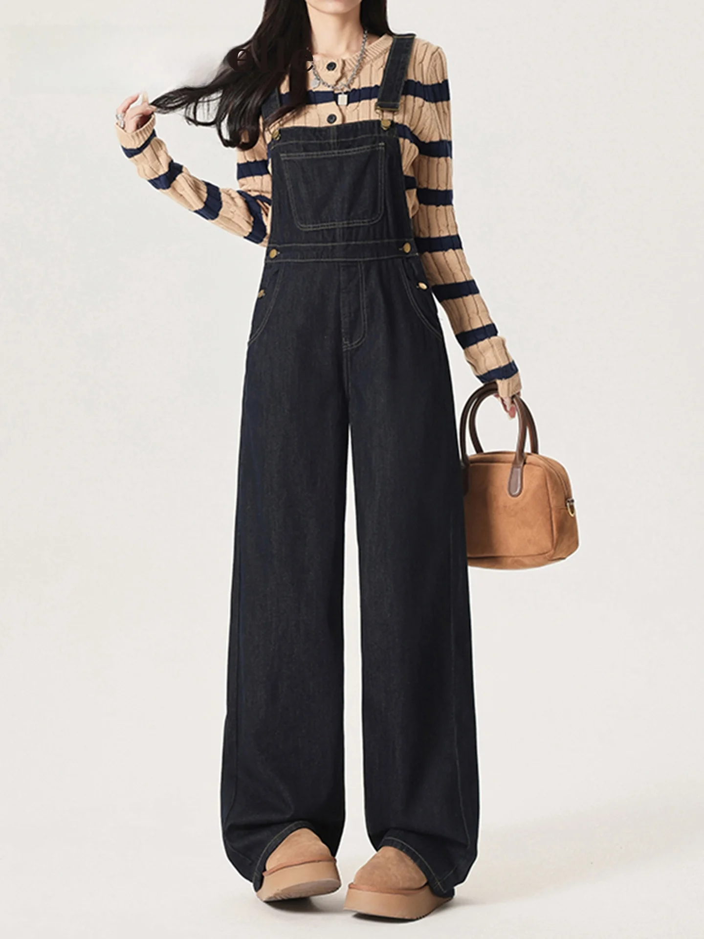 La Chapelle синие джинсовые комбинезоны с широкими штанинами, свободные брюки для похудения, осенняя новинка с высокой талией и застежкой-молнией
La Chapelle синие джинсовые комбинезоны с широкими штанинами, свободные брюки для похудения, осенняя новинка с высокой талией и застежкой-молнией